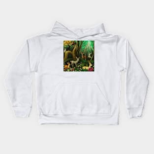 Weirdcore Eerie Forest Painting Kids Hoodie